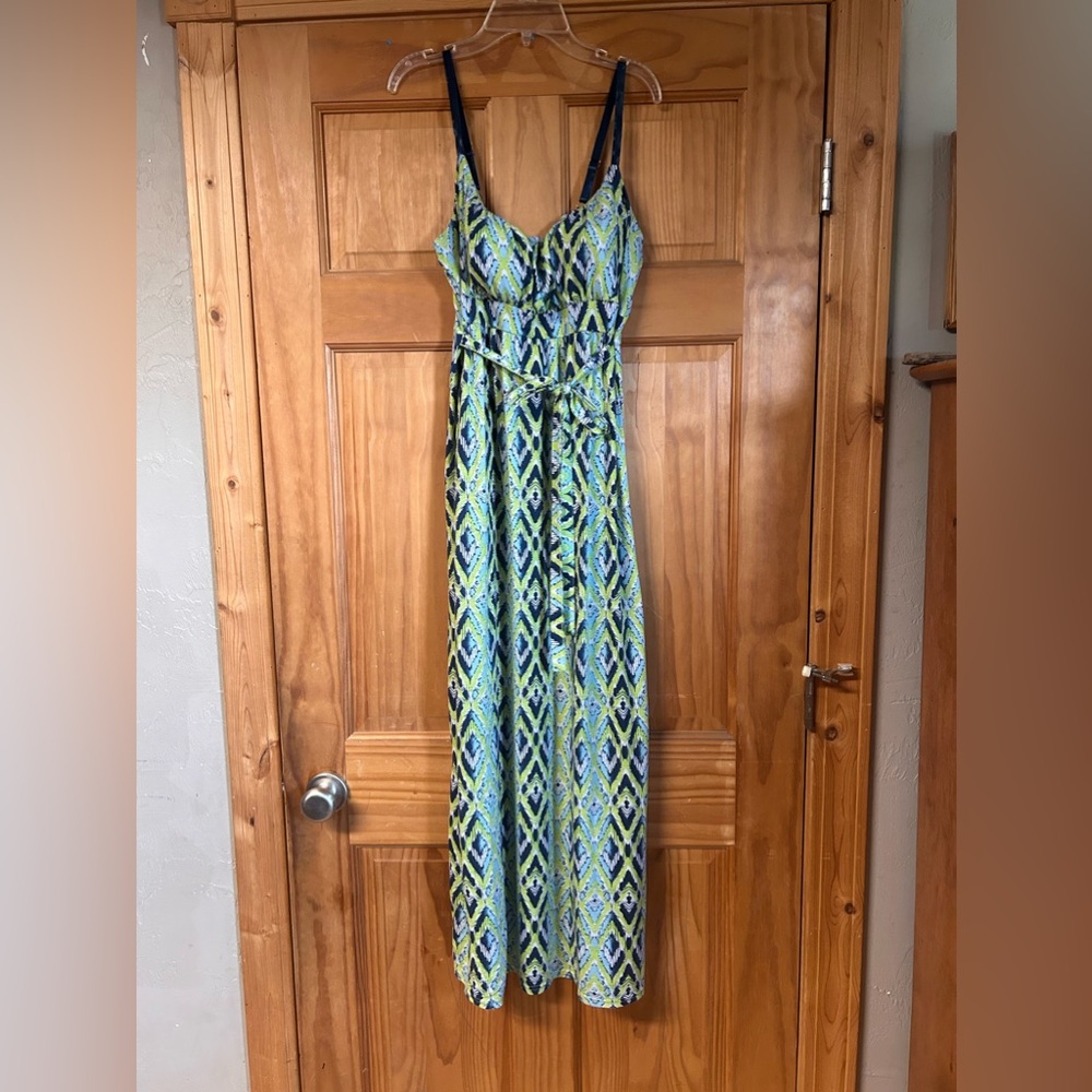 Allison Brittney Spaghetti Strap Dress Blue/Green Size L